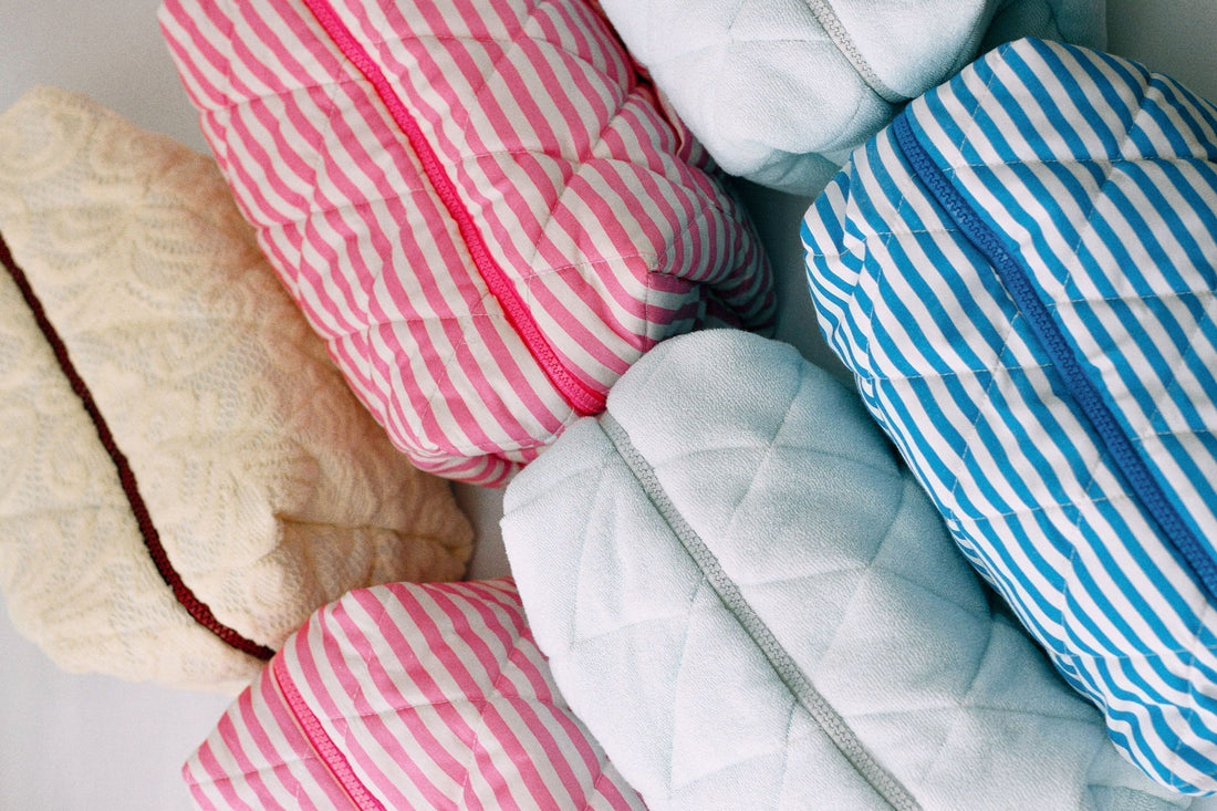 Quilted makeup bags