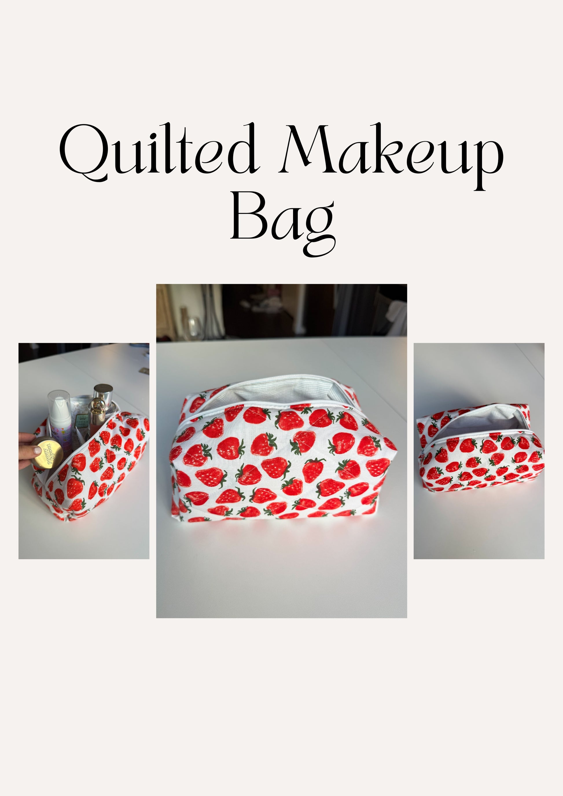 Quilted Makeup Bag - PDF Sewing Pattern